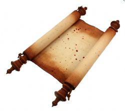 SCROLL -  SCRIBE - DOUBLE - BLOOD STAINS (11.5 X 48)