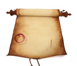 SCROLL -  SCRIBE - SIMPLE - (4) WINE STAINS (11.5 X 48)