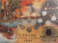 SET OF 12 25-CENT COINS ON THE 12 MONTHS OF THE YEAR & THE NUNAVUT 2-DOLLAR COIN (CIRCULATED) -  1999 CANADIAN COINS