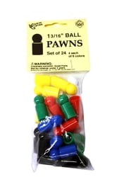 SET OF 24 BALL PAWNS IN 6 COLORS
