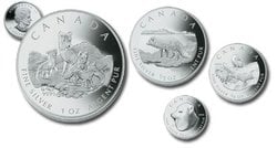 SET OF 4 COINS - THE ARCTIC FOX -  2004 CANADIAN COINS