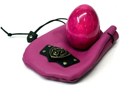 SEYRAWYN -  PINK FAIRY DRAGON EGG (WITH LEATHER POUCH AND SCROLL)