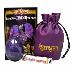 SEYRAWYN -  PURPLE FAIRY DRAGON EGG (WITH LEATHER POUCH AND SCROLL)