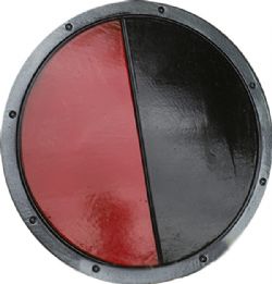 SHIELDS -  READY FOR BATTLE ROUND SHIELD - BLACK/RED