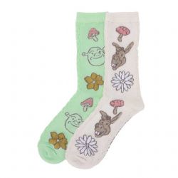 SHREK -  SHREK & DONKEY WOMEN'S 2 PAIR CREW SOCKS