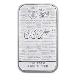 SILVER BARS -  ONE OUNCE FINE SILVER BAR - JAMES BOND EDITION (WITHOUT SERIAL NUMBER)