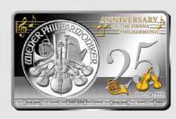 SILVER COIN AND BAR SET -  25TH ANNIVERSARY OF THE VIENNA PHILHARMONIC COIN -  2014 AUSTRIAN COINS