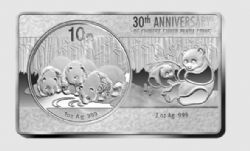 SILVER COIN AND BAR SET -  30TH ANNIVERSARY OF THE CHINA PANDA COIN - SILVER COIN AND BAR SET -  2013 CHINEESE COIN
