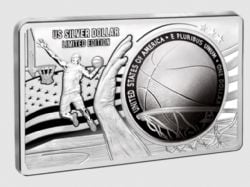 SILVER COIN AND BAR SET -  60TH ANNIVERSARY OF THE BASKETBALL HALL OF FAME - SILVER COIN AND BAR SET -  2020 UNITED STATES COINS