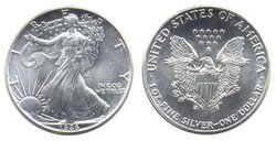 SILVER EAGLES -  ONE OUNCE FINE SILVER COIN -  1986 UNITED STATES COINS