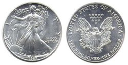 SILVER EAGLES -  ONE OUNCE FINE SILVER COIN -  1987 UNITED STATES COINS