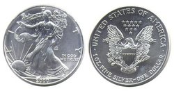 SILVER EAGLES -  ONE OUNCE FINE SILVER COIN -  2000 UNITED STATES COINS