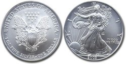 SILVER EAGLES -  ONE OUNCE FINE SILVER COIN -  2003 UNITED STATES COINS
