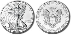 SILVER EAGLES -  ONE OUNCE FINE SILVER COIN -  2010 UNITED STATES COINS