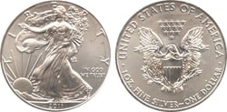 SILVER EAGLES -  ONE OUNCE FINE SILVER COIN -  2011 UNITED STATES COINS
