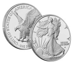 SILVER EAGLES -  ONE OUNCE FINE SILVER COIN -  2024 UNITED STATES COINS