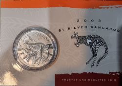 SILVER KANGAROU -  KANGAROU - FINE SILVER COIN -  AUSTRALIA COINS 2003