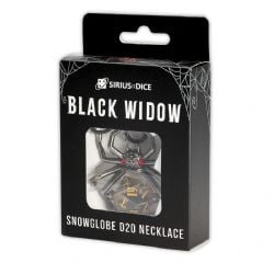 SIRIUS DICE -  BLACK WIDOW - SNOWGLOBE D20 NECKLACE