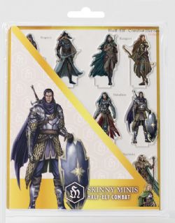 SKINNY MINIS 2D -  HALF-ELF COMBAT -  RPG MINIATURE