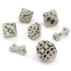 SKULL & BONE -  7-DICE SET COMBINATIONS - WHITE -  LYNX