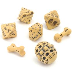 SKULL & BONE -  7-DICE SET COMBINATIONS - YELLOW -  LYNX