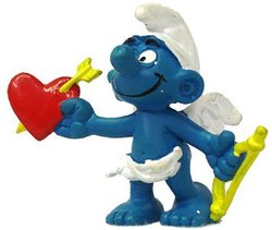 SMURFS -  AMOUR SMURF - YELLOW BOW VARIETY -  SCHTROUMPFS 1981 20128