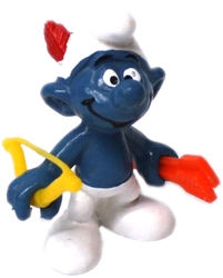 SMURFS -  ARCHER SMURF - ORANGE FEATHERS VARIETY - SLIGHT WEAR 20102