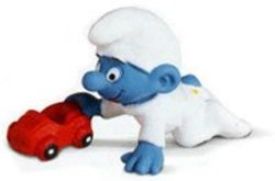 SMURFS -  BABY SMURF WITH CAR -  SCHTROUMPFS 1985 20215