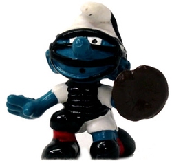 SMURFS -  BASEBALL CATCHER SMURF - SLIGHT WEAR 20146