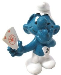 SMURFS -  CARDPLAYER SMURF - PAIR OF ACES 20056