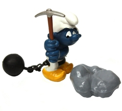SMURFS -  CHAIN GANG SMURF WITH ROCK 40213