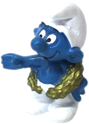 SMURFS -  CHAMPION SMURF - GREEN CROWN PAINTED GOLD VARIETY 20058