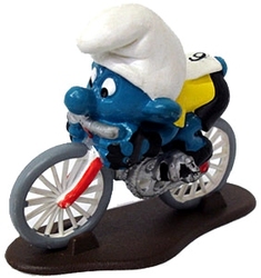 SMURFS -  CYCLIST SMURF - SMALL 6 VARIETY - SLIGHT WEAR 40501
