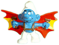 SMURFS -  DELTA SMURF - BROWN HARNESS - SLIGHT WEAR -  1978 SMURFS 20036