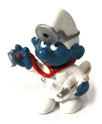 SMURFS -  DOCTOR SMURF - THIN BLACK AND RED LINES - SLIGHT WEAR -  SCHTROUMPFS 1978 20037