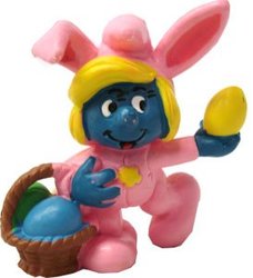 SMURFS -  EASTER SMURFETTE IN PINK BUNNY SUIT 20497