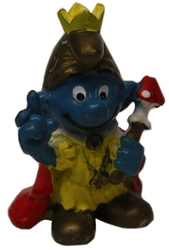 SMURFS -  EMPEROR SMURF - MADE IN HONG KONG VARIETY - SLIGHT WEAR -  1978 SMURFS 20046