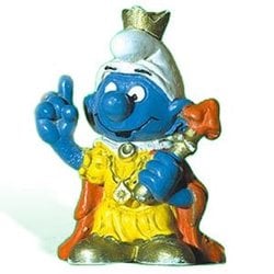 SMURFS -  EMPEROR SMURF - WHITE HAT/YELLOW DRESS VARIETY -  SCHTROUMPFS 1978 20046