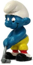 SMURFS -  GOLF SMURF - YELLOW PANTS VARIETY AND SMALLER STICK 20055