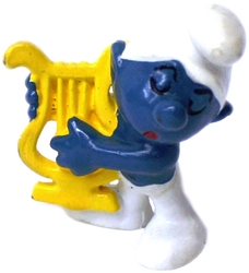 SMURFS -  HARP SMURF - LIGHT YELLOW VARIETY -  SCHTROUMFPS 1973 20070