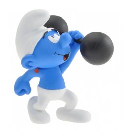 SMURFS -  HEFTY SMURF WITH DUMBBELLS RESIN FIGURE (4 1/2