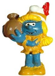 SMURFS -  INDIAN SMURFETTE- LIGHT BROWN POT VARIETY 20167