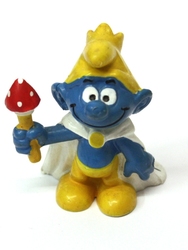 SMURFS -  KING SMURF - YELLOW VARIETY - SLIGHT WEAR -  1973 SMURFS 20074