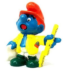 SMURFS -  MASTER BUILDER SMURF - DARK COLORS VARIETY -  1989 SMURFS 20229