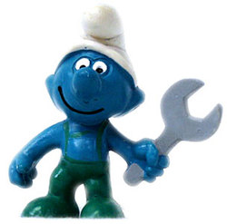 SMURFS -  MECHANIC SMURF - SLIGHT WEAR -  1970 SMURFS 20012