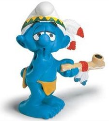 SMURFS -  PEACE PIPE SMURF -  SCHTROUMPFS INDIENS 20553