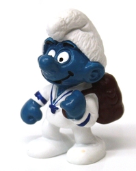 SMURFS -  SAILOR SMURF - DARK AND MATT BROWN BAGPACK -  1985 SMURFS 20185