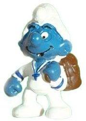 SMURFS -  SAILOR SMURF - LIGHT AND SHINY BROWN BAGPACK -  SCHTROUMPFS 1985 20185