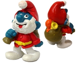 SMURFS -  SANTA SMURF - YELLOW TRUMPET -  1981 SMURFS 20124