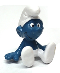 SMURFS -  SITTING SMURF - CLOSED MOUTH VARIETY -  SCHTROUMPFS 1977 20026